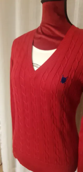 Jersey Polo Club Rojo Cuello Pico