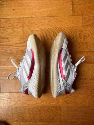 Zapatillas Adidas Padel Mujer Blancas Rosas