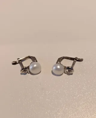 Pendientes perla y plata