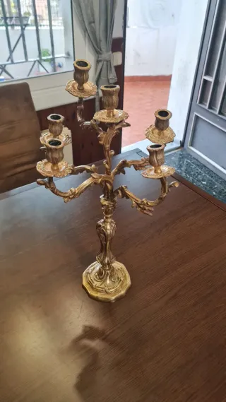 Candelabro Latón Vintage 6 Brazos