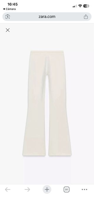 Pantalón Zara Flare Beige Talla S Nuevo