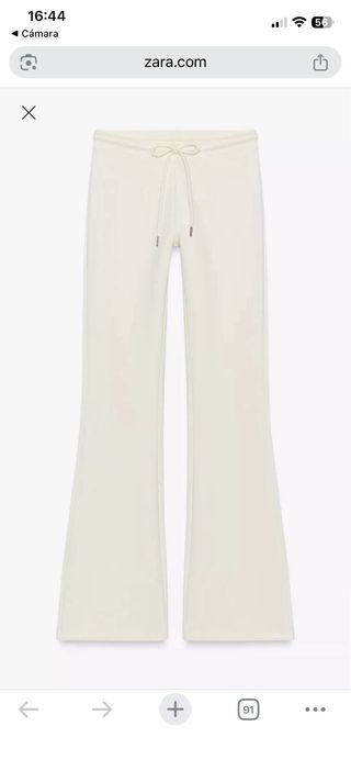 Pantalón Zara Flare Beige Talla S Nuevo