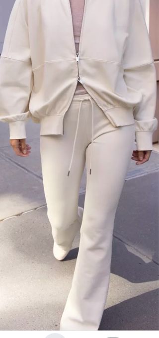 Pantalón Zara Flare Beige Talla S Nuevo