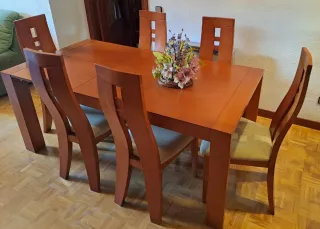 Mesa comedor y 6 sillas madera