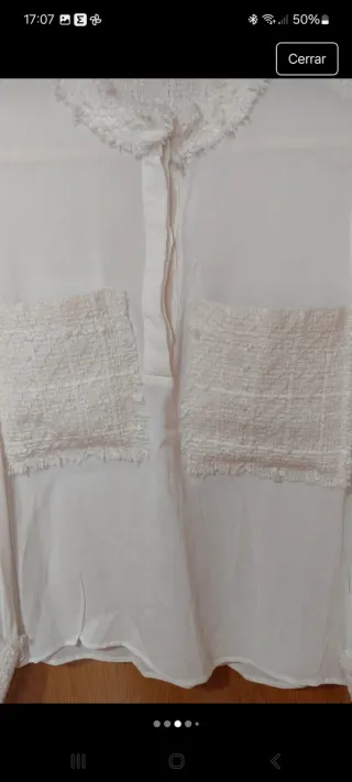 Camisa Zara blanca crema