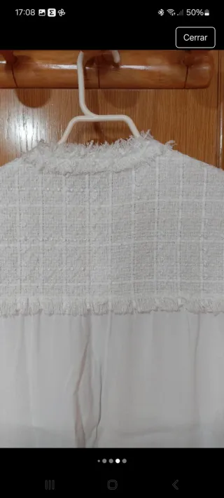 Camisa Zara blanca crema