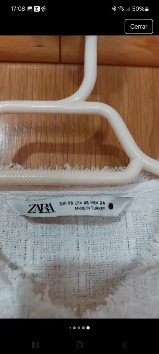 Camisa Zara blanca crema