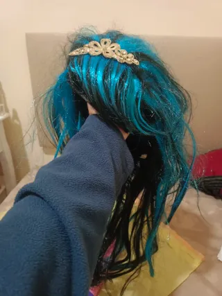 Disfraz Rockera Guitarra Peluca Micrófono