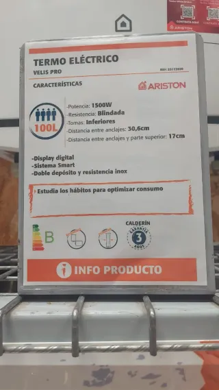 Termo Eléctrico Ariston Velis 100L