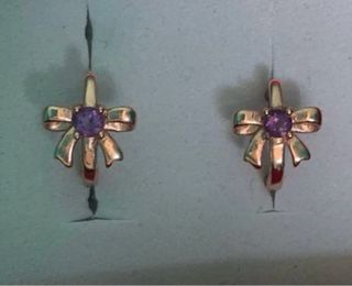 Pendientes Plata 925 Chapados Oro Amatista