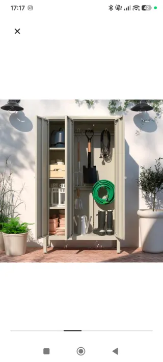 Armario Almacenaje Metal Gris/Blanco 90*161cm