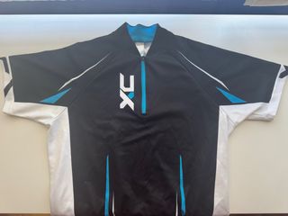 Maillot Ciclismo Niño Negro/Blanco/Azul