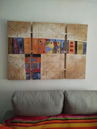 Cuadro abstracto salón multicolor