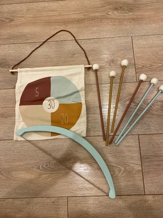 Juego tiro con arco niños madera con etiqueta