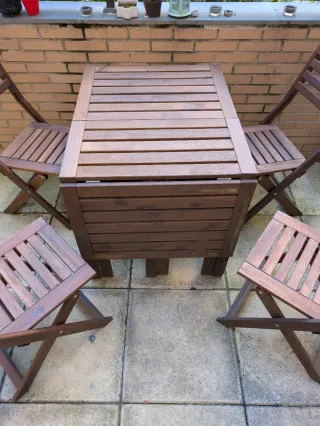 Mesa y 4 Sillas Plegables Ikea Applaro