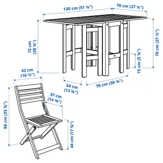 Mesa y 4 Sillas Plegables Ikea Applaro