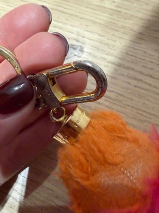 Portachiavi Louis Vuitton Pelliccia Arancio Rosa