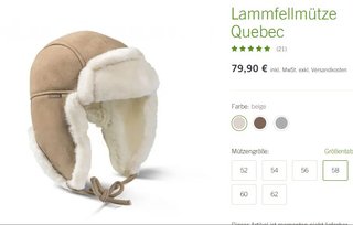 Gorra piel cordero merino FELLHOF beige talla 58