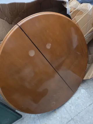 Mesa redonda extensible de madera