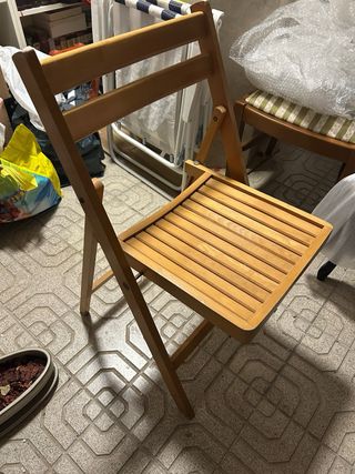 Pareja Sillas Vintage Plegables de Madera