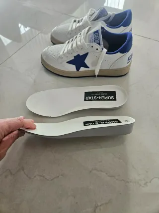 Zapatillas Golden Goose Beige y Azul Mujer