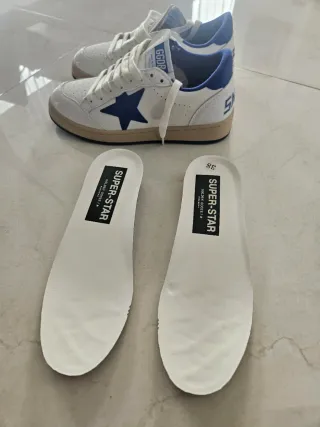 Zapatillas Golden Goose Beige y Azul Mujer