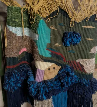 Tapiz hecho a nano Macramé Decorativo