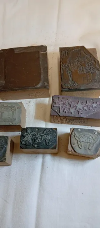 Lote 10 Sellos Imprenta Madera