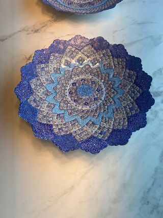 2 Centros de mesa decorativos azules