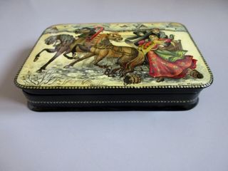 Scatola Fedoskino Laccata Dipinta a Mano Inverno