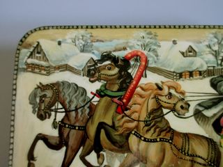 Scatola Fedoskino Laccata Dipinta a Mano Inverno