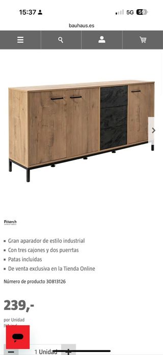 Aparador estilo industrial Pitarch