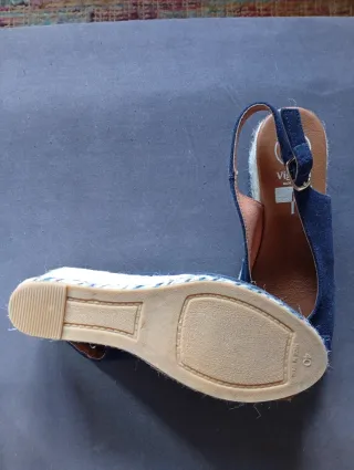Sandalias cuña Viguera azul marino