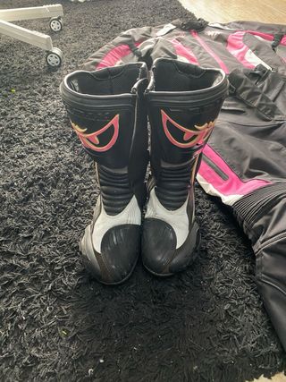 Traje Moto Cordura Mujer Rosa y Negro