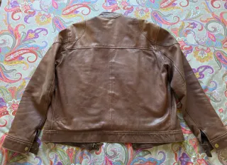 Cazadora de Piel Marrón. Talla 52