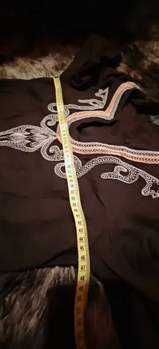 Vestido marrón bordado talla S