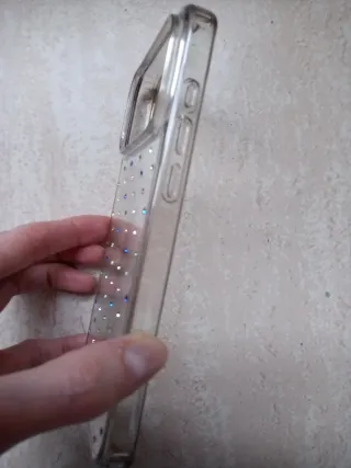 Funda iPhone 13 o 14 transparente con pedrería