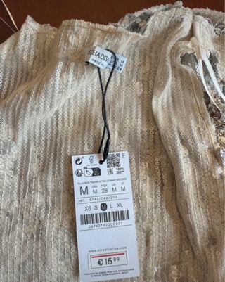 Top lentejuelas Stradivarius nuevo Talla M