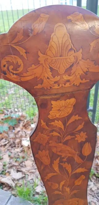 Pareja Sillas Isabelinas Marquetería Bowman Brothe