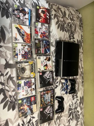 Consola PS3 Negra + 3 Mandos + 13 Juegos