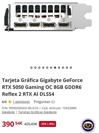 Tarjeta Gráfica Gigabyte GeForce RTX 5050