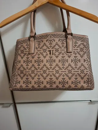 Borsa Trussardi Jeans Beige con Borchie