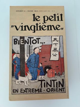 Figura de Tintín y Milú en el Lejano Oriente