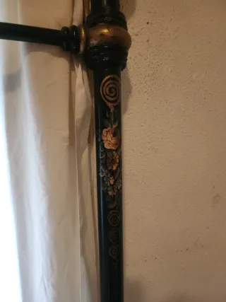 Cabecero hierro y bronce de cama pintado a mano