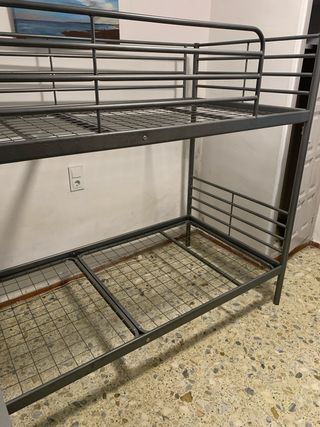 Litera Ikea 90cm x 200cm metal gris desmontable