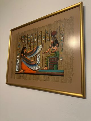 Cuadro Egipcio Antiguo Papiro Dorado