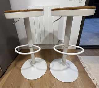 Pack 2 Taburetes altos en madera y acero SKLUM