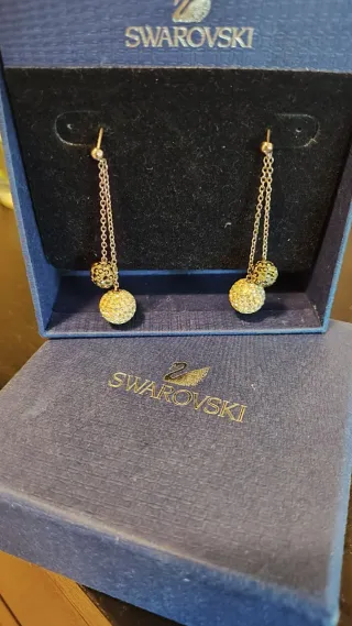 Pendientes Swarovski Dorados y Plateados