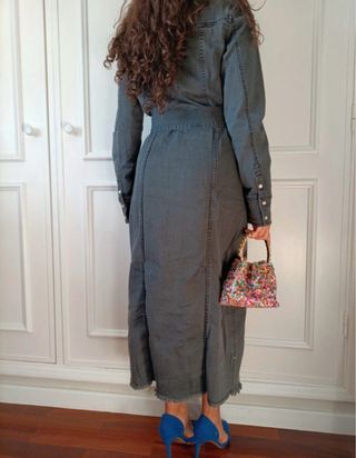 Vestido ganga Twin Set azul/cinza