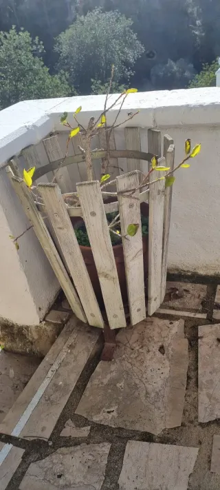 Macetero de madera rústico